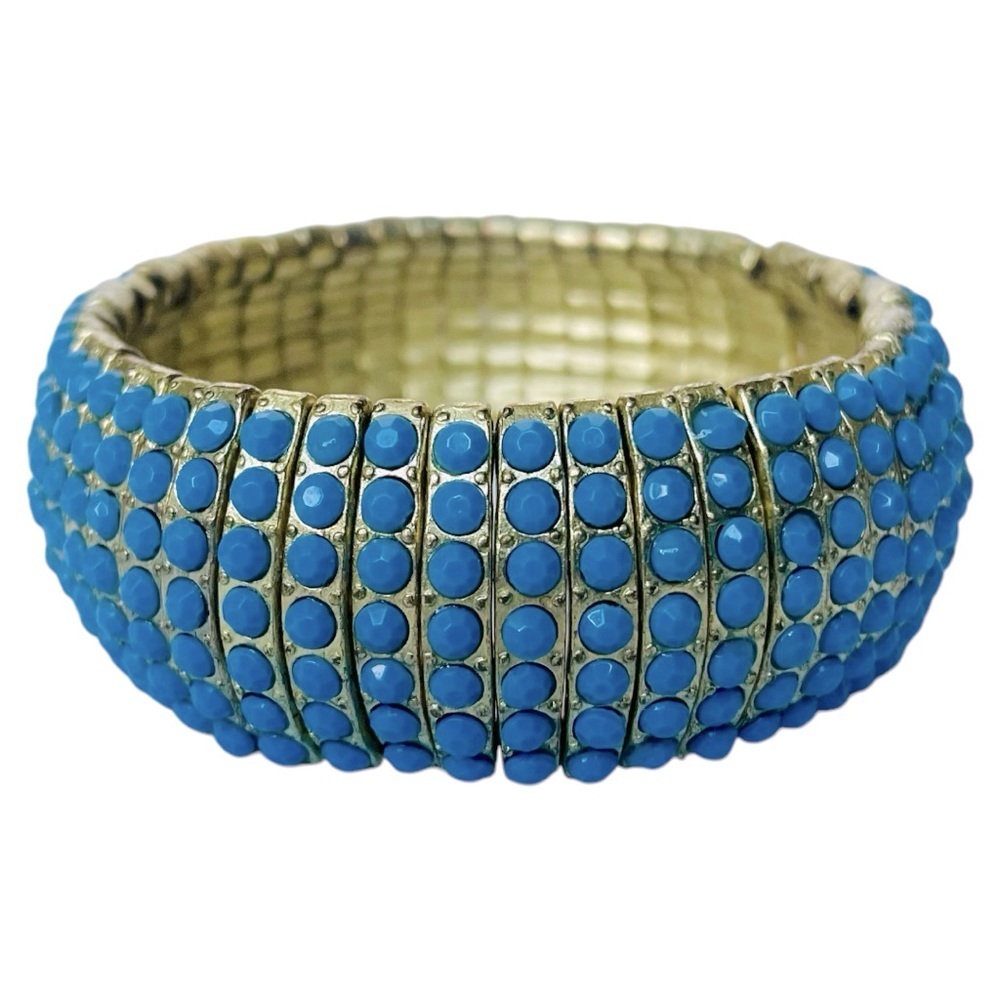 Turquoise and Gold Stretch Bracelet